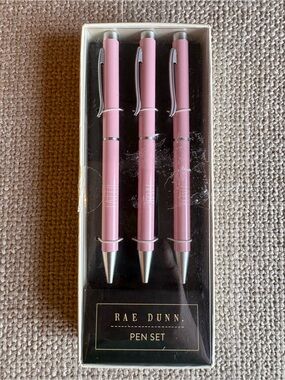 NWT Rae Dunn “Faith Hope Love” Pink Ballpoint Pen Set – 3 Pack